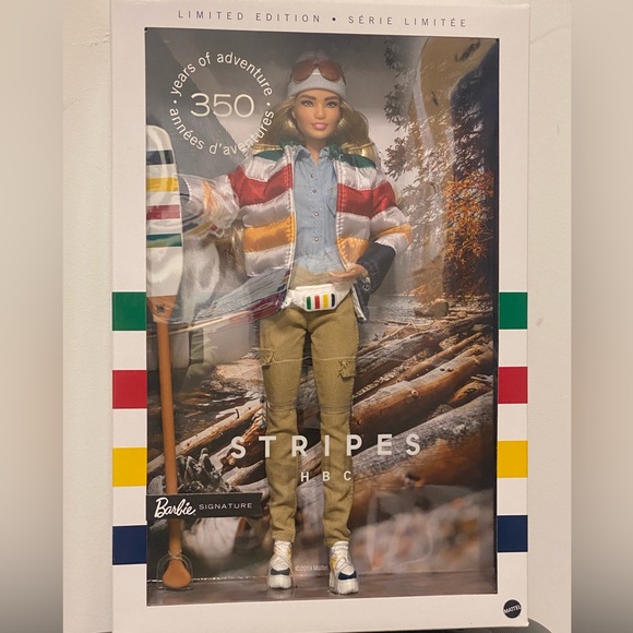 Barbie 350 Years of Adventure Hudson Bay Canada HBC Stripes Limited Edition - Picture 5 of 8